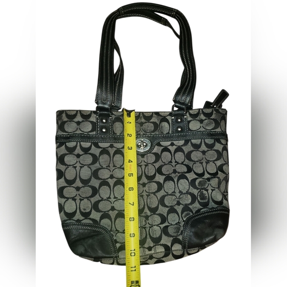 Coach Black and Brown Patterned Tote - Picture 6 of 7